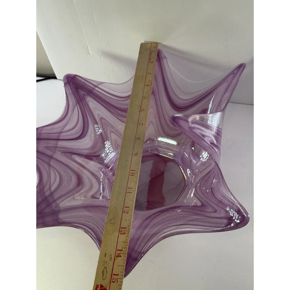 Vintage Murano Purple Art Glass Starfish Bowl Lavorazione Arte Italy Mid-Century
